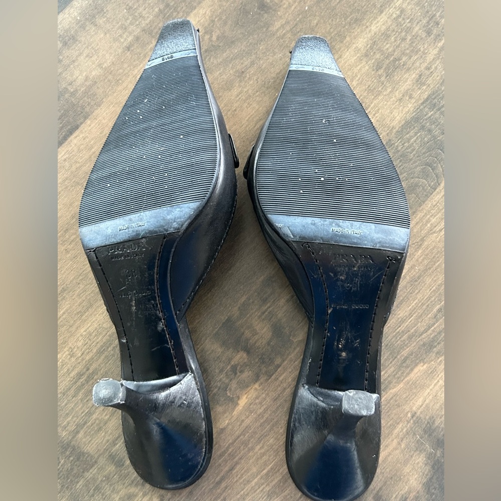 Prada Black Mules with Kitten Heel - Picture 6 of 8